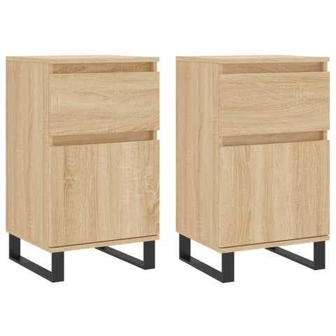 vidaXL Sideboards 2 pcs Sonoma Oak 40x35x70 cm Engineered Wood