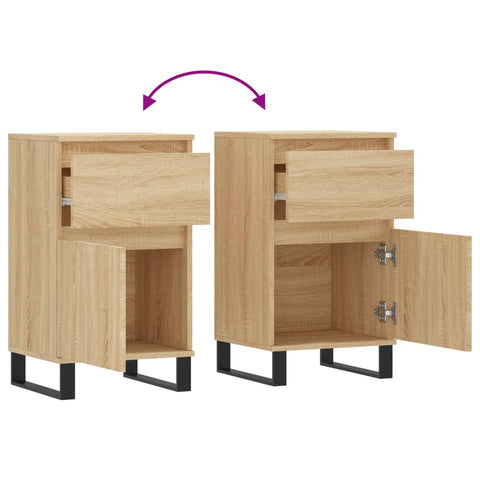 vidaXL Sideboards 2 pcs Sonoma Oak 40x35x70 cm Engineered Wood