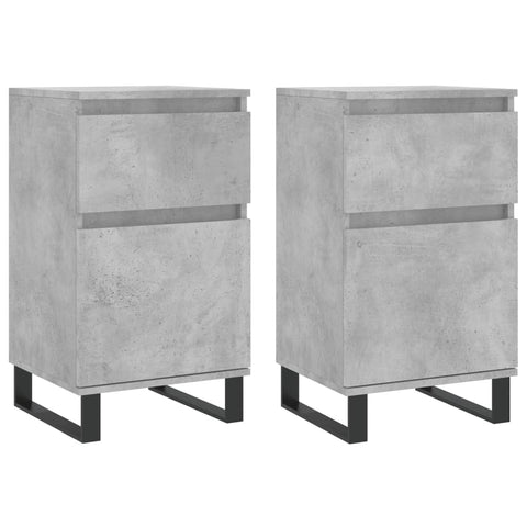 vidaXL Sideboards 2 pcs Concrete Grey 40x35x70 cm Engineered Wood