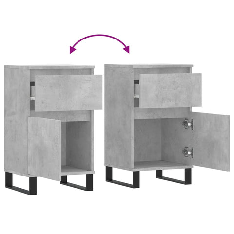 vidaXL Sideboards 2 pcs Concrete Grey 40x35x70 cm Engineered Wood