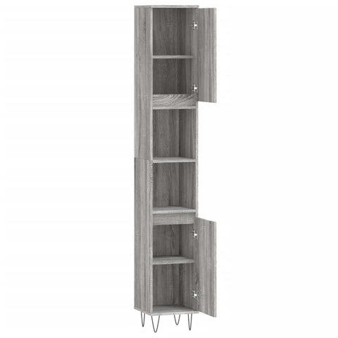 vidaXL Bathroom Cabinet Grey Sonoma 30x30x190 cm Engineered Wood