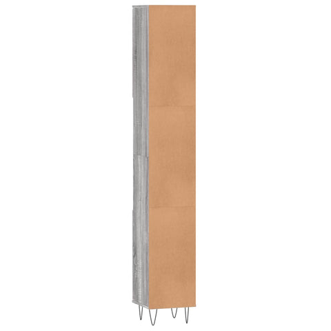 vidaXL Bathroom Cabinet Grey Sonoma 30x30x190 cm Engineered Wood