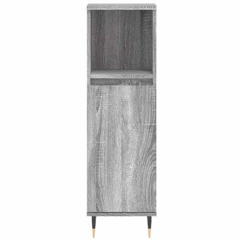 vidaXL Bathroom Cabinet Grey Sonoma 30x30x100 cm Engineered Wood