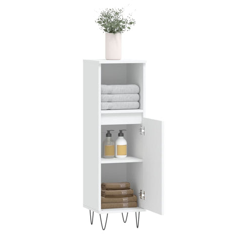 vidaXL Bathroom Cabinet White 30x30x100 cm Engineered Wood