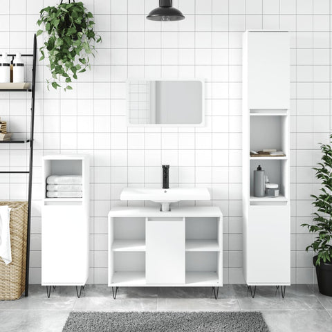 vidaXL Bathroom Cabinet White 30x30x100 cm Engineered Wood