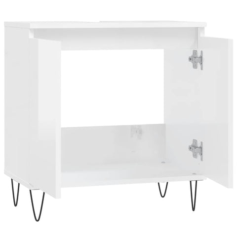 vidaXL Bathroom Cabinet High Gloss White 58x33x60 cm Engineered Wood