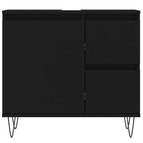 vidaXL Bathroom Cabinet Black 65x33x60 cm Engineered Wood