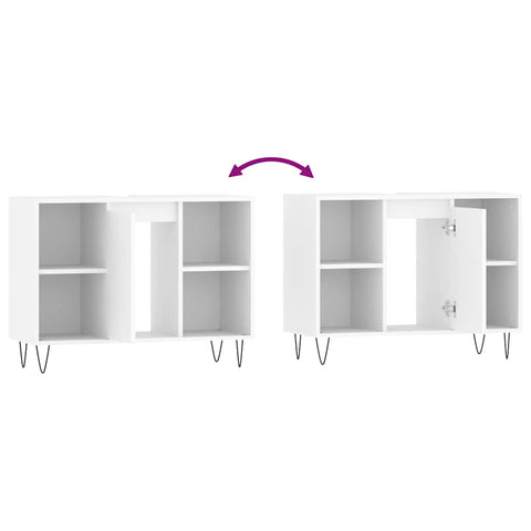 vidaXL Bathroom Cabinet White 80x33x60 cm Engineered Wood