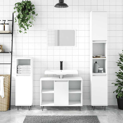 vidaXL Bathroom Cabinet White 80x33x60 cm Engineered Wood