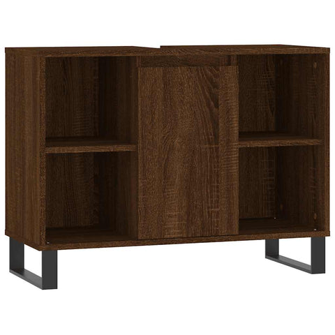 vidaXL Bathroom Cabinet Brown Oak 80x33x60 cm Engineered Wood