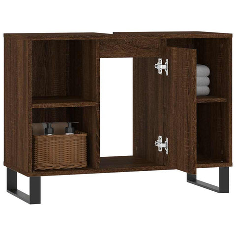 vidaXL Bathroom Cabinet Brown Oak 80x33x60 cm Engineered Wood