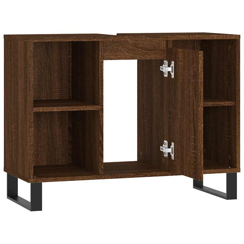 vidaXL Bathroom Cabinet Brown Oak 80x33x60 cm Engineered Wood