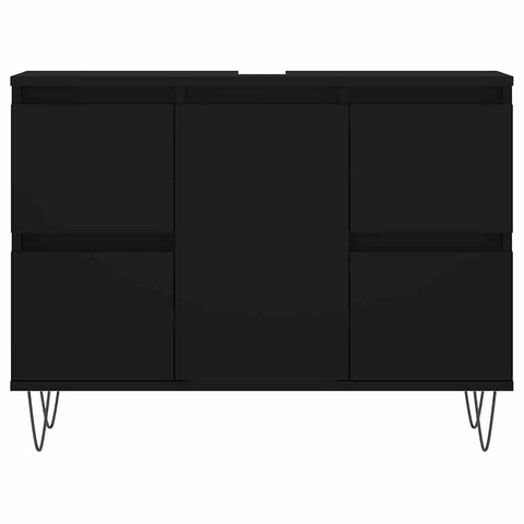 vidaXL Bathroom Cabinet Black 80x33x60 cm Engineered Wood