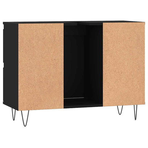 vidaXL Bathroom Cabinet Black 80x33x60 cm Engineered Wood