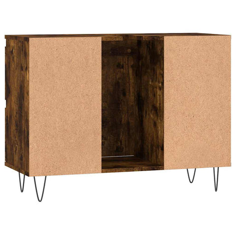 vidaXL Bathroom Cabinet Smoked Oak 80x33x60 cm Engineered Wood