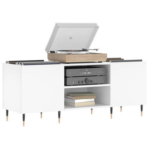 vidaXL Record Cabinet White 121x38x48 cm Engineered Wood