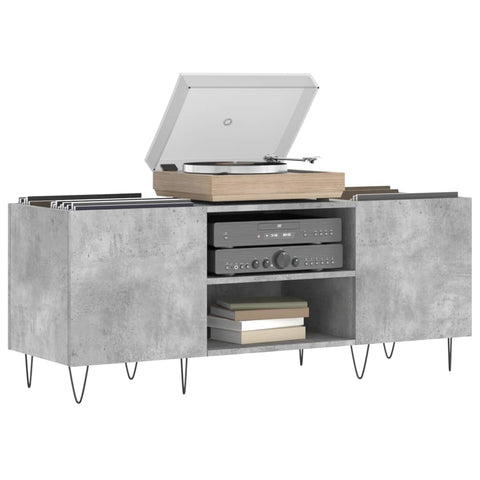 vidaXL Record Cabinet Concrete Grey 121x38x48 cm Engineered Wood