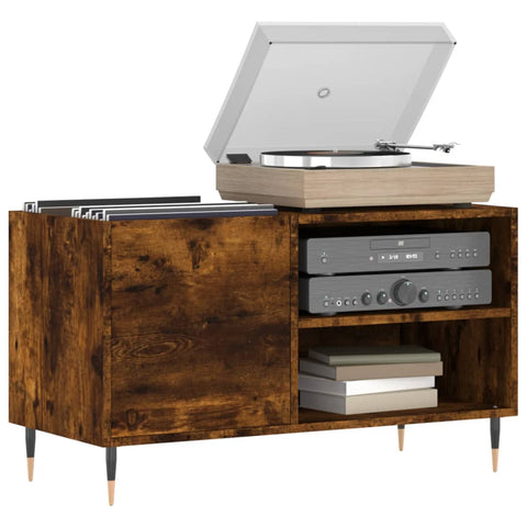 vidaXL Record Cabinet Smoked Oak 85x38x48 cm Engineered Wood