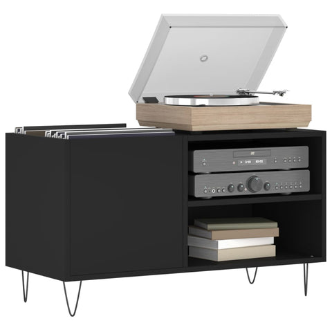 vidaXL Record Cabinet Black 85x38x48 cm Engineered Wood