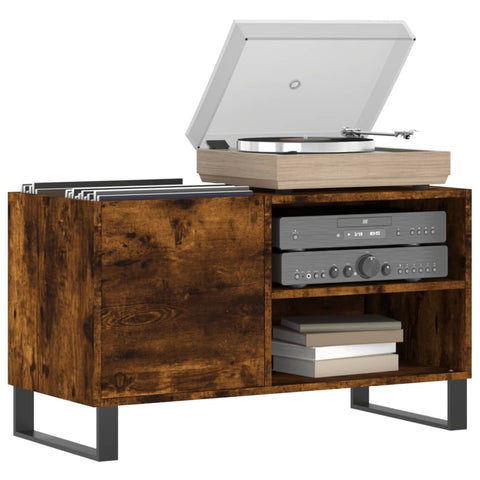 vidaXL Record Cabinet Smoked Oak 85x38x48 cm Engineered Wood