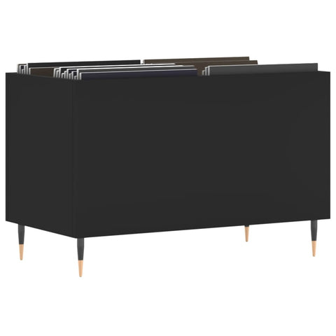 vidaXL Record Cabinet Black 74.5x38x48 cm Engineered Wood