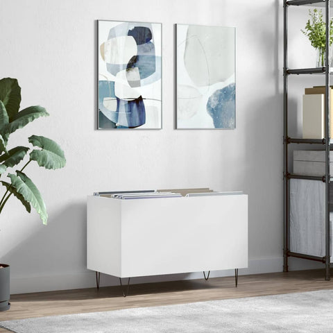 vidaXL Record Cabinet White 74.5x38x48 cm Engineered Wood