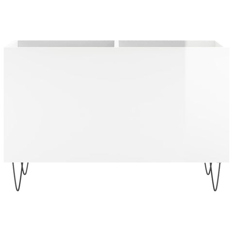 vidaXL Record Cabinet High Gloss White 74.5x38x48 cm Engineered Wood