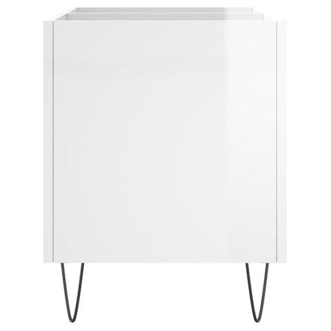 vidaXL Record Cabinet High Gloss White 74.5x38x48 cm Engineered Wood
