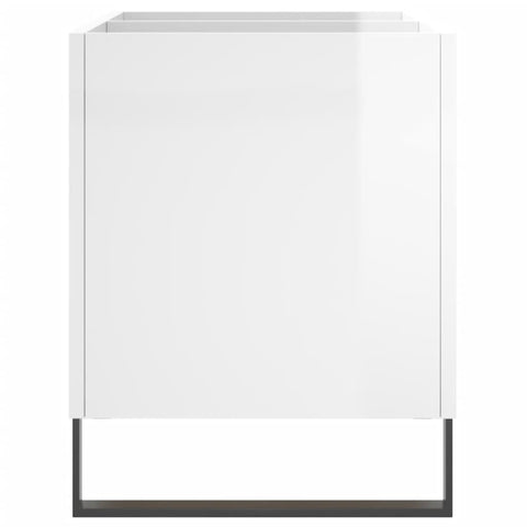 vidaXL Record Cabinet High Gloss White 74.5x38x48 cm Engineered Wood