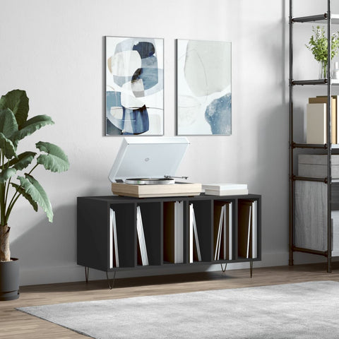 vidaXL Record Cabinet Black 100x38x48 cm Engineered Wood