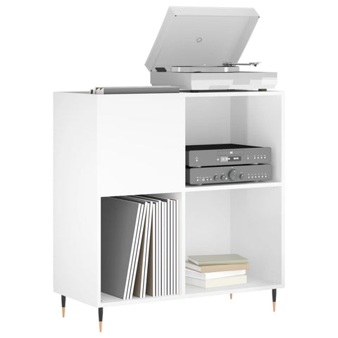 vidaXL Record Cabinet High Gloss White 84.5x38x89 cm Engineered Wood