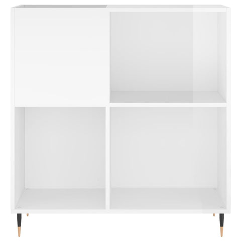 vidaXL Record Cabinet High Gloss White 84.5x38x89 cm Engineered Wood
