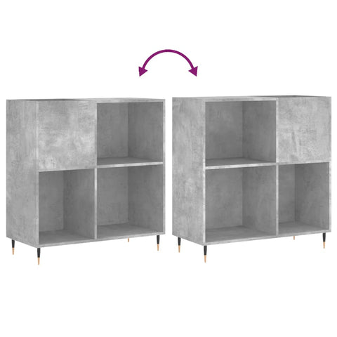 vidaXL Record Cabinet Concrete Grey 84.5x38x89 cm Engineered Wood