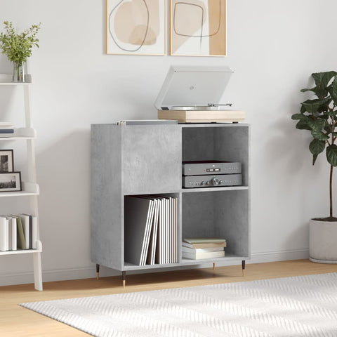 vidaXL Record Cabinet Concrete Grey 84.5x38x89 cm Engineered Wood