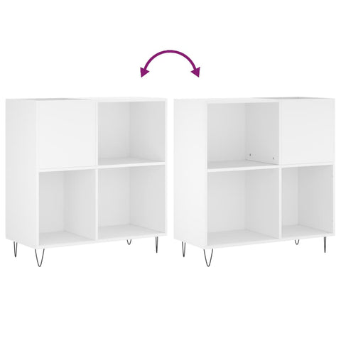 vidaXL Record Cabinet White 84.5x38x89 cm Engineered Wood
