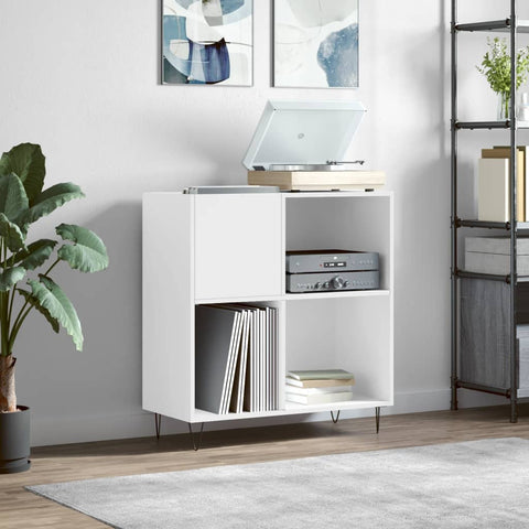 vidaXL Record Cabinet White 84.5x38x89 cm Engineered Wood