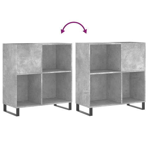 vidaXL Record Cabinet Concrete Grey 84.5x38x89 cm Engineered Wood