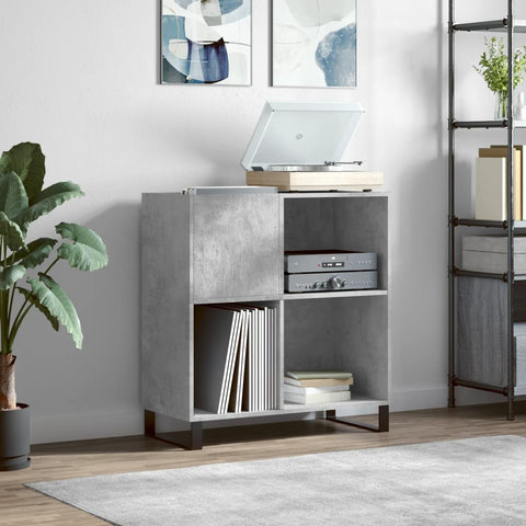 vidaXL Record Cabinet Concrete Grey 84.5x38x89 cm Engineered Wood