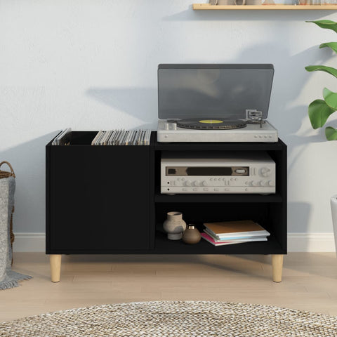 vidaXL Record Cabinet Black 84.5x38x48 cm Engineered Wood