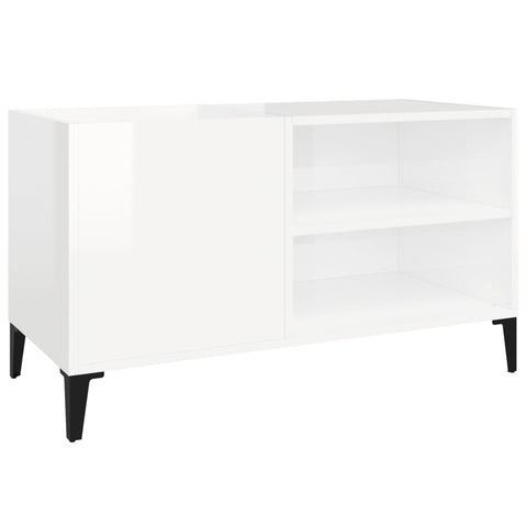 vidaXL Record Cabinet High Gloss White 84.5x38x48 cm Engineered Wood