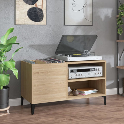 vidaXL Record Cabinet Sonoma Oak 84.5x38x48 cm Engineered Wood