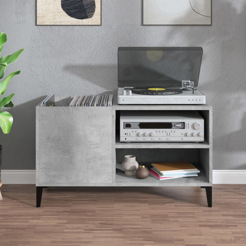 vidaXL Record Cabinet Concrete Grey 84.5x38x48 cm Engineered Wood