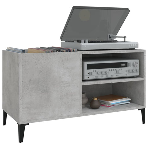 vidaXL Record Cabinet Concrete Grey 84.5x38x48 cm Engineered Wood
