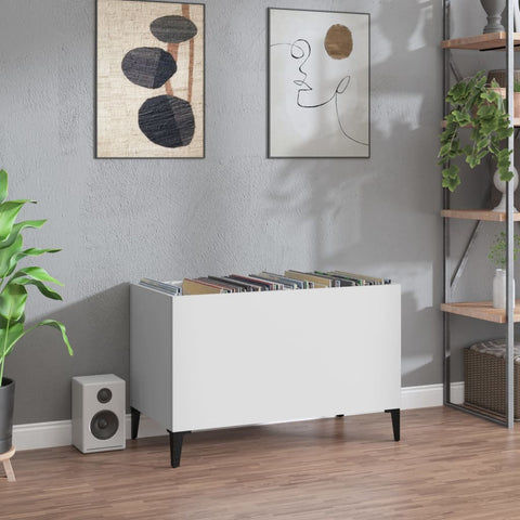 vidaXL Record Cabinet White 74.5x38x48 cm Engineered Wood