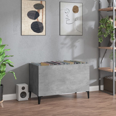vidaXL Record Cabinet Concrete Grey 74.5x38x48 cm Engineered Wood