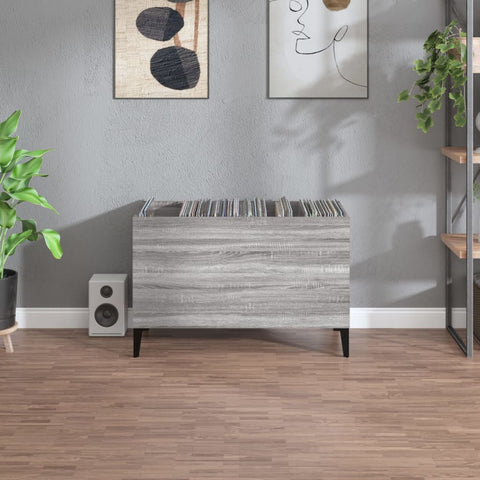 vidaXL Record Cabinet Grey Sonoma 74.5x38x48 cm Engineered Wood