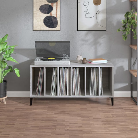 vidaXL Record Cabinet Grey Sonoma 100x38x48 cm Engineered Wood