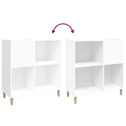 vidaXL Record Cabinet White 84.5x38x89 cm Engineered Wood