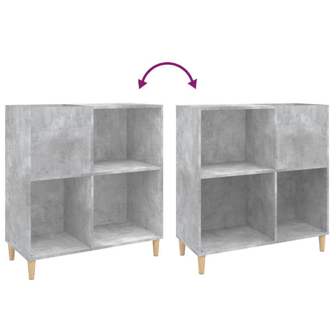 vidaXL Record Cabinet Concrete Grey 84.5x38x89 cm Engineered Wood