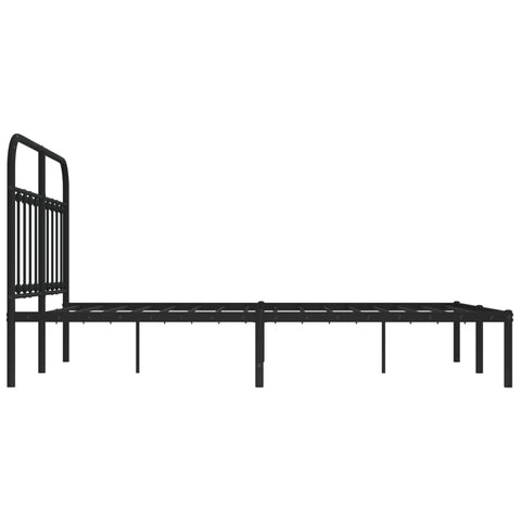 vidaXL Metal Bed Frame without Mattress with Headboard Black 140x190cm